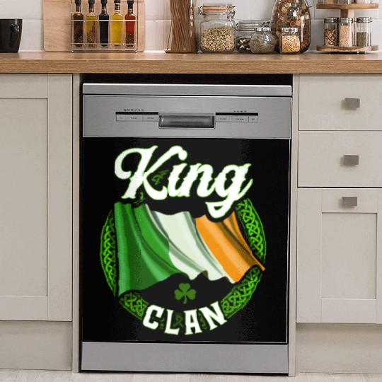 King Surname Irish Last Name Ireland Flag Dish Washer Covers