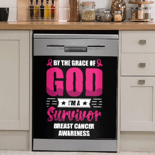By The Grace Of God I'm A Breast Cancer Survivor Dish Washer Covers