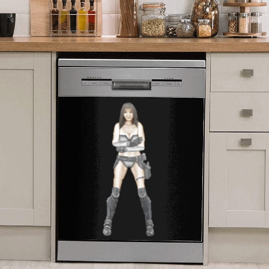 Illustration Logo - Cyberpunk Girl Dish Washer Covers