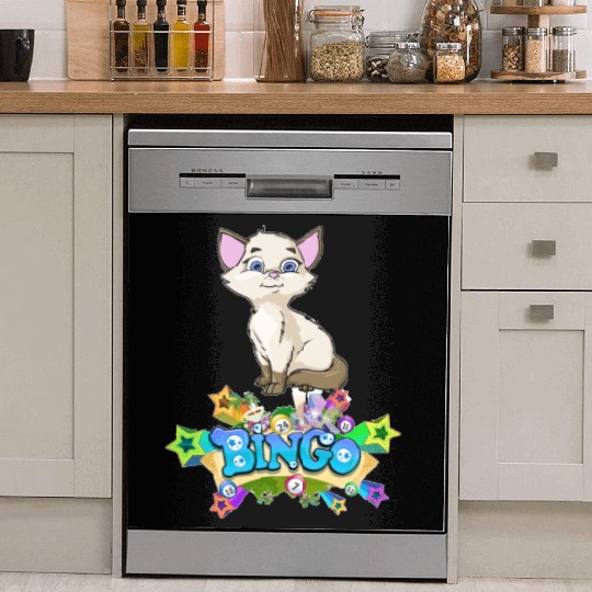 Bingo Gatos camisa los gatos Gatito caprichoso Dish Washer Covers