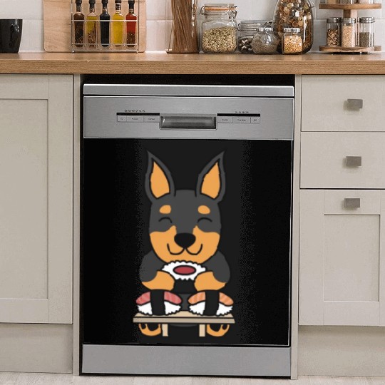 Sushi Lover Miniature Pinscher Dish Washer Covers