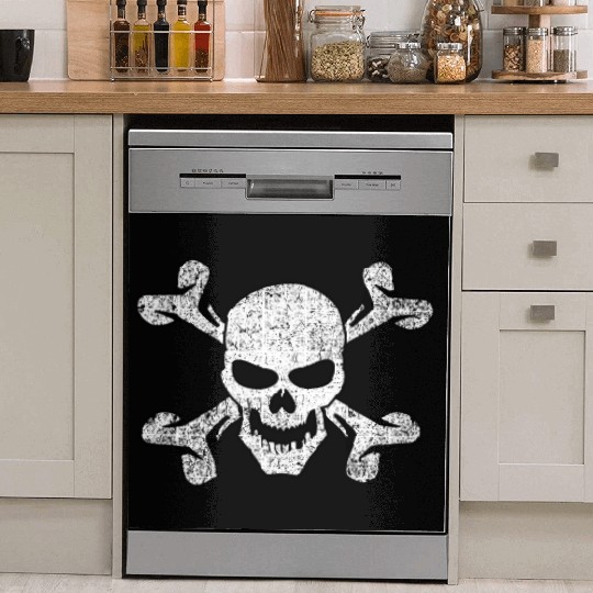 Plain Vintage Skull And Crossbones Dish Washer Covers