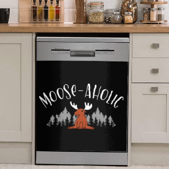 Moose-aholic Moose Wildlife Animal Alces Deer Dish Washer Covers