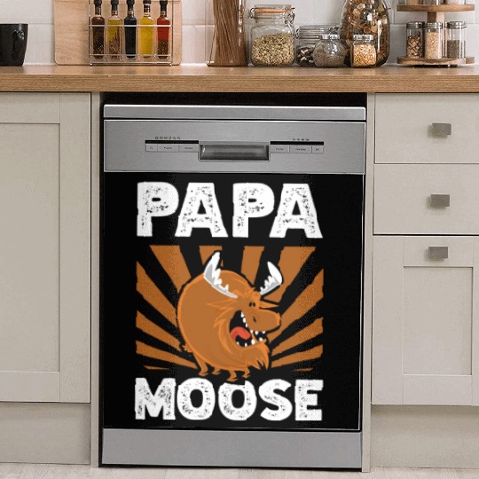 Papa Moose Wildlife Animal Alces Deer Fathers Day Dish Washer Covers