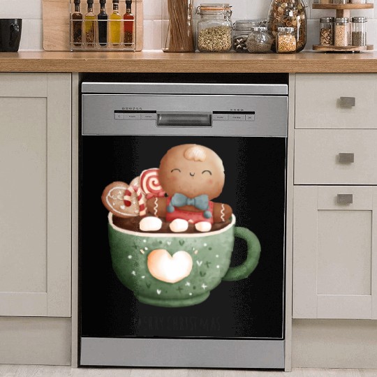 Christmas Gingerbread Graphic Dish Washer Covers