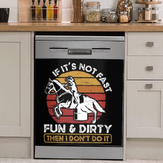 Fun And Dirty Barrel Racing Equestrian Horse Dish Washer Covers