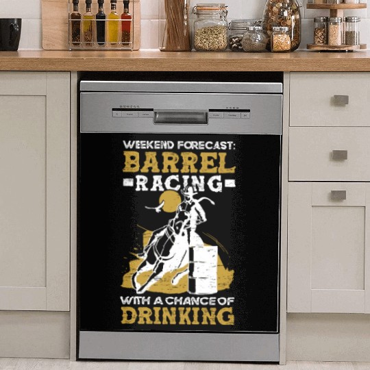 Barrel Racing Drink Beer Rodeo Equestrian Horse Dish Washer Covers