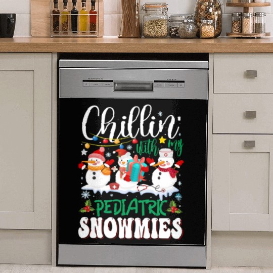Chillin With My Pediatric Snowmies Christmas Light Dish Washer Covers