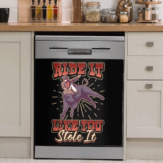 Rodeo Bull Riding Livestock Show Farmer Cattle Dish Washer Covers