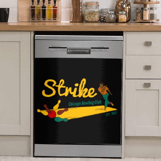 Retro Bowling Dish Washer Covers Strike