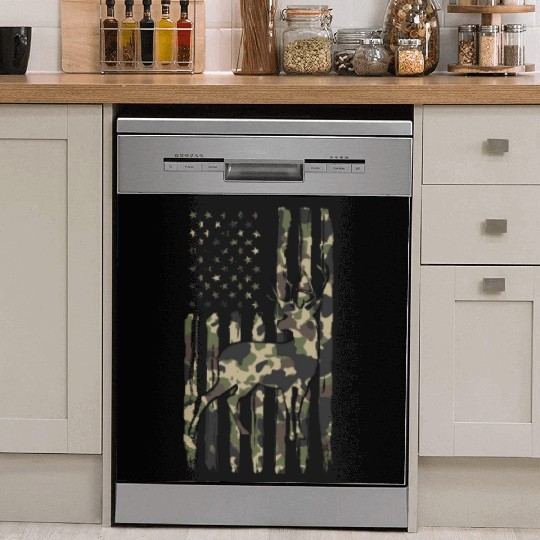 Deer Hunting Fast Food Camouflage USA Flag Dish Washer Covers