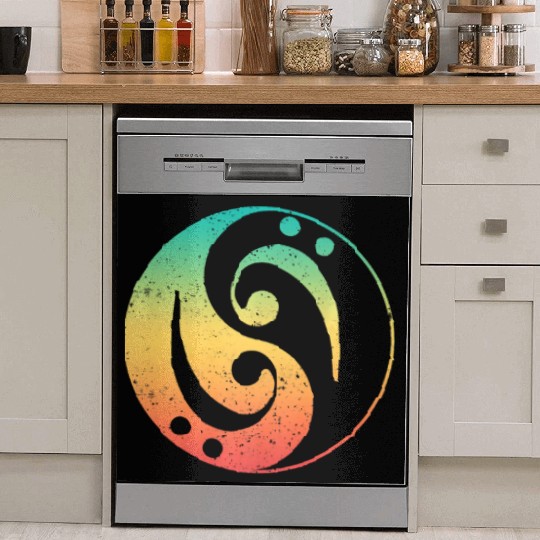 Ying Yang Bass Guitar Player Dish Washer Covers