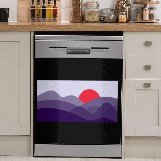 Minimalist Sun Cyber Grape Purple Dish Washer Covers
