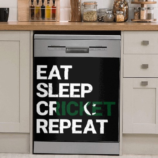 Eat Sleep Cricket Repeat PK Flag Sports Gift Dish Washer Covers