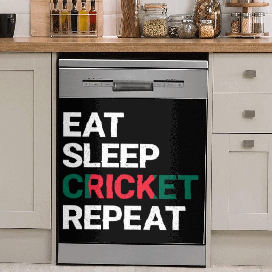Eat Sleep Cricket Repeat BD Flag Sports Gift Dish Washer Covers