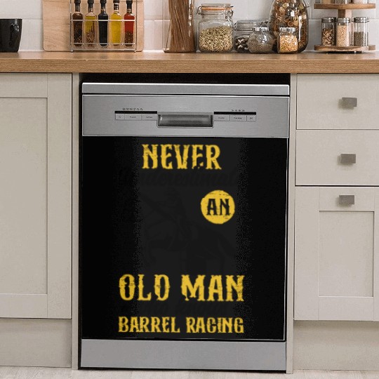 Old Man Barrel Racing Rodeo Equestrian Horse Dish Washer Covers