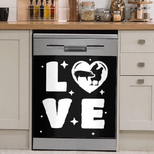 Funny Farming Love Pigs Chickens Raising Farmer Dish Washer Covers