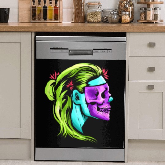 Female Skull Reaper Mask Day Of The Dead Dish Washer Covers