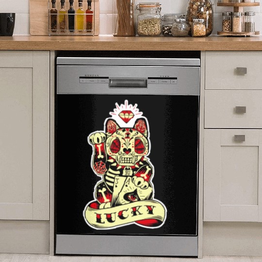 lucky cat Skull Candy Dish Washer Covers