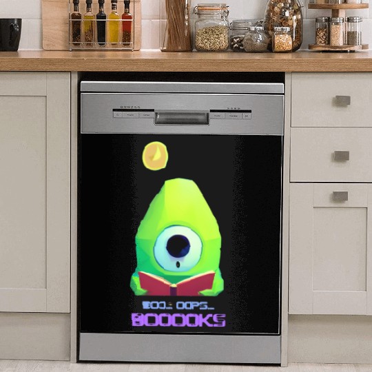 Cute Ghost Book Reading Teacher Funny Halloween Dish Washer Covers