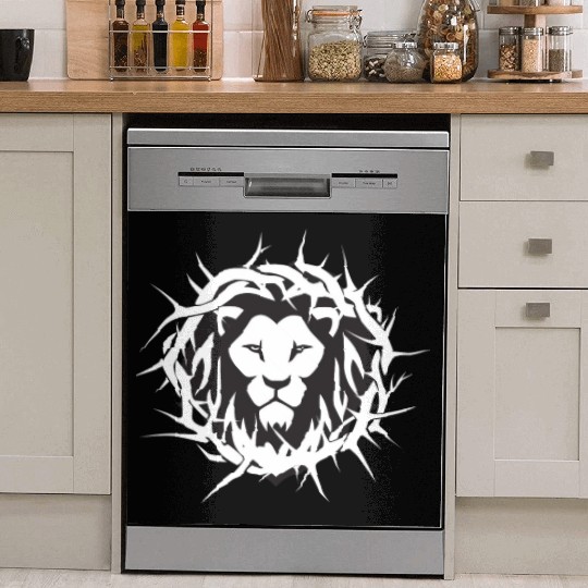 Lion of Judah With A Crown of Thorns Christian Dish Washer Covers