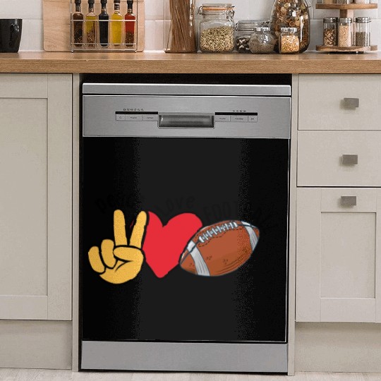 Peace Love Football For Lovers American Football Dish Washer Covers