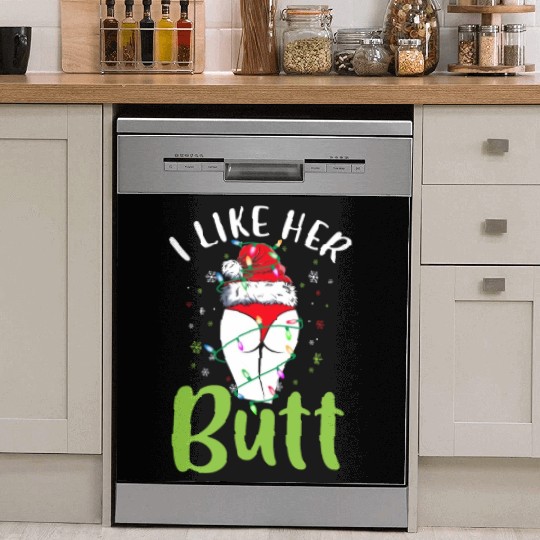 I Like Her Butt Christmas Light Matching Santa Dish Washer Covers