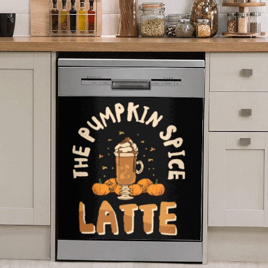 Pumpkin Spice Latte Halloween Coffee Lover Tarot Dish Washer Covers