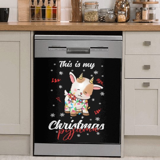 Winter Christmas Pyjama Goat Dish Washer Covers