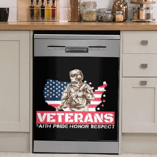 Veterans Faith Pride Honor Respect Patriotic Veter Dish Washer Covers