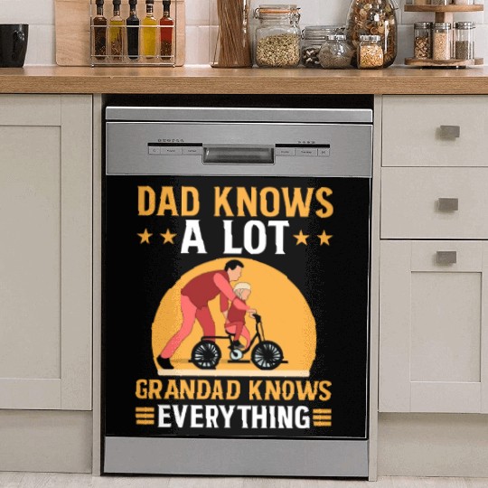 DAD KNOWS A LOT GRANDAD KNOWS EVERYTHING Dish Washer Covers