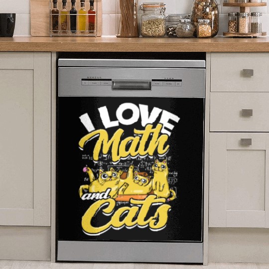 I love math and cats - mathematical Dish Washer Covers