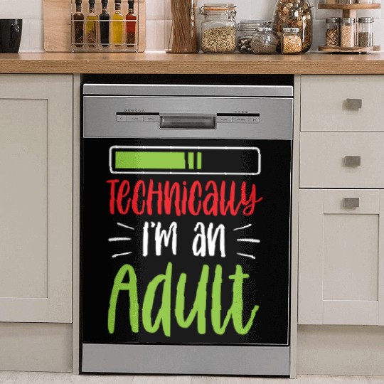 Technically I'm An Adult Adulting Birthday Dish Washer Covers