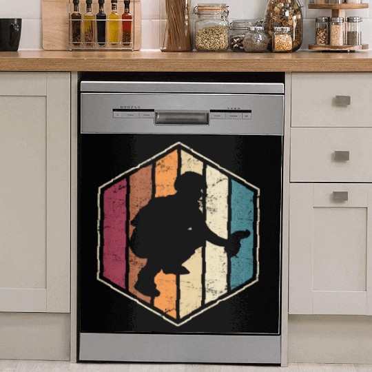 Vintage Baseball Catchers Baseball Catcher Softbal Dish Washer Covers