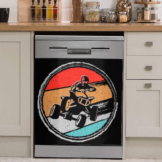 Quad Biker Vintage Graphic 4 wheeler ATV Dish Washer Covers