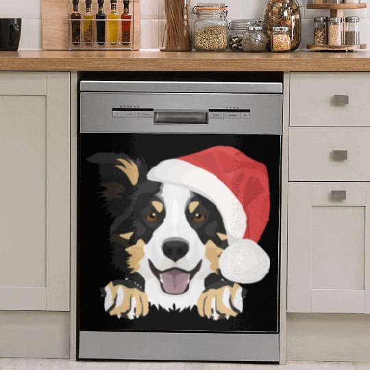 Border Collie Merry Christmas Dish Washer Covers