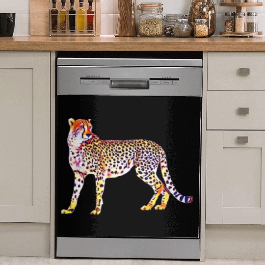 Cheetah Mother with Cubs Motif Predator Cat Animal Dish Washer Covers