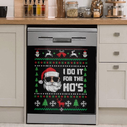 Santa I Do It For The Ho's Dish Washer Covers