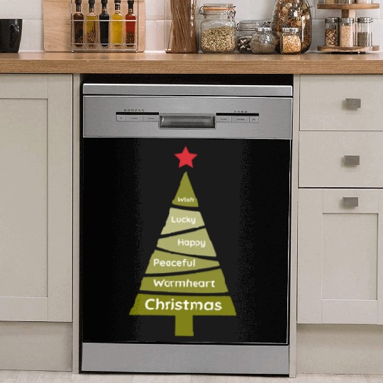 Minimalist Lime Green Christmas Pine Dish Washer Covers