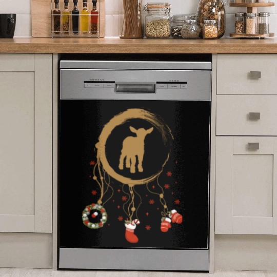 Winter dreamcatcher Christmas Lamb Dish Washer Covers