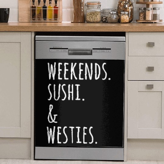 Weekends Sushi And Westies Dish Washer Covers