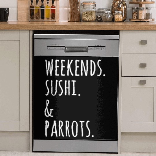 Weekends Sushi And Parrots Dish Washer Covers