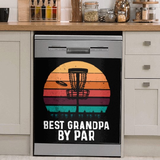 Best Grandpa By Par Father's Day Disc Golf Grandad Dish Washer Covers