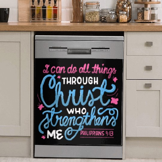 I Can Do All Things Through Christ Bible Vers Dish Washer Covers