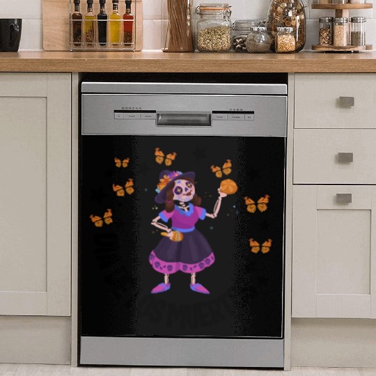 Dia De Los Muertos Dish Washer Covers, Girl Sugar Skeleton
