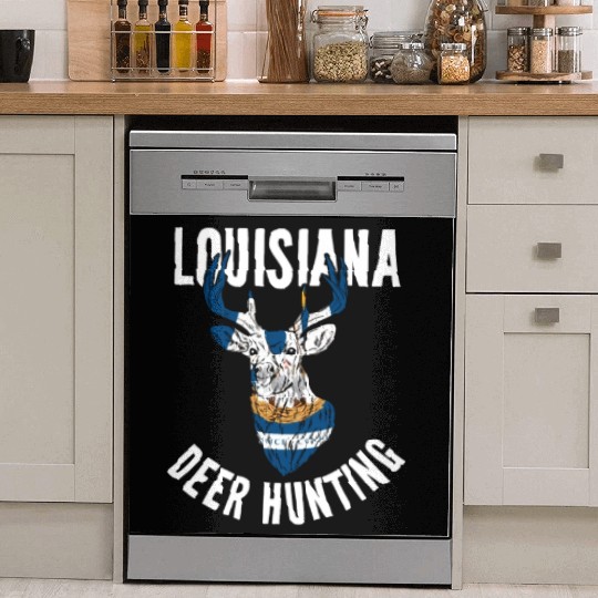 Louisiana Deer Hunting Buck Stag Hunter Dish Washer Covers