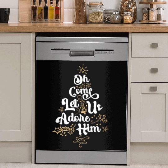 Oh Come Let Us Adore Him Religious Jesus Dish Washer Covers