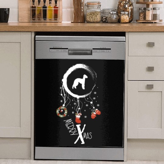 dog dreamcatcher Christmas Bedlington Terrier Dish Washer Covers