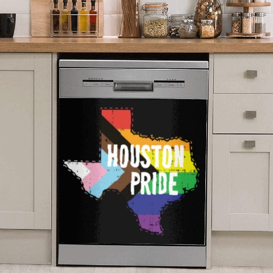 Houston Pride Gay Lesbian Queer Texas Rainbow Flag Dish Washer Covers