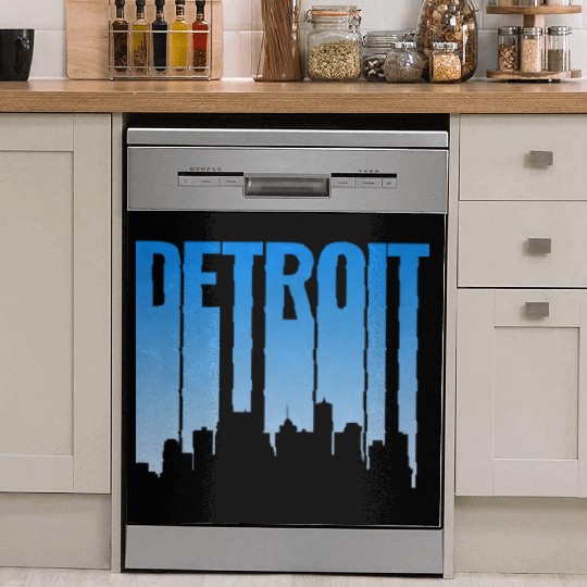 Detroit Michigan Skyline Dish Washer Covers